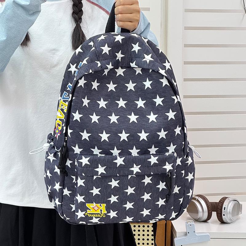Schoolbag Schoolbag Female Junior High School Student High School Student Full of Stars Large Capacity Backpack Trendy Girl Travel Small Backpack