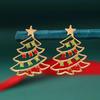 Exquisite Colorful Zircon Christmas Tree Dangle Earrings