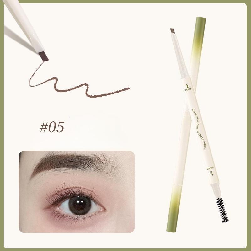 Dwugłowy automatyczny ołówek do brwi wodoodporny i odporny na pot, trwały, nie rozmazuje się, pędzel do brwi dla początkujących, kosmetyki, kolor, trójwymiarowy