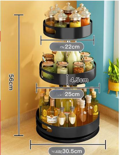 Kitchen Rotating Seasoning Storage Rack, Household Seasoning Circular Storage Rack, Modern Minimalist Style Kitchen Tool