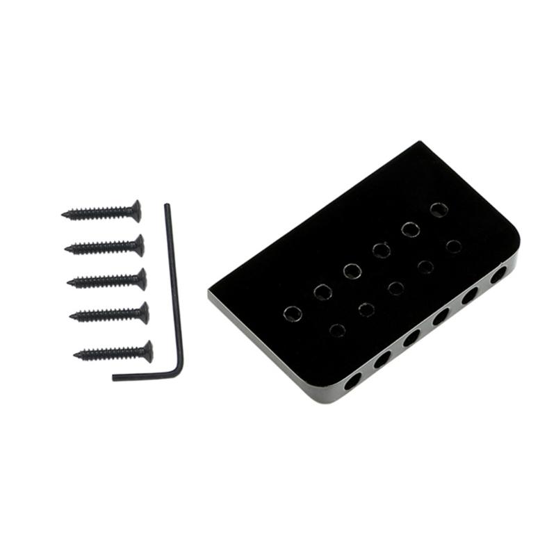 6 String Hard Tail Fixed Guitar Bridge with Screws & Wrench Top Load Tailpiece for Precisions Electric Instrument