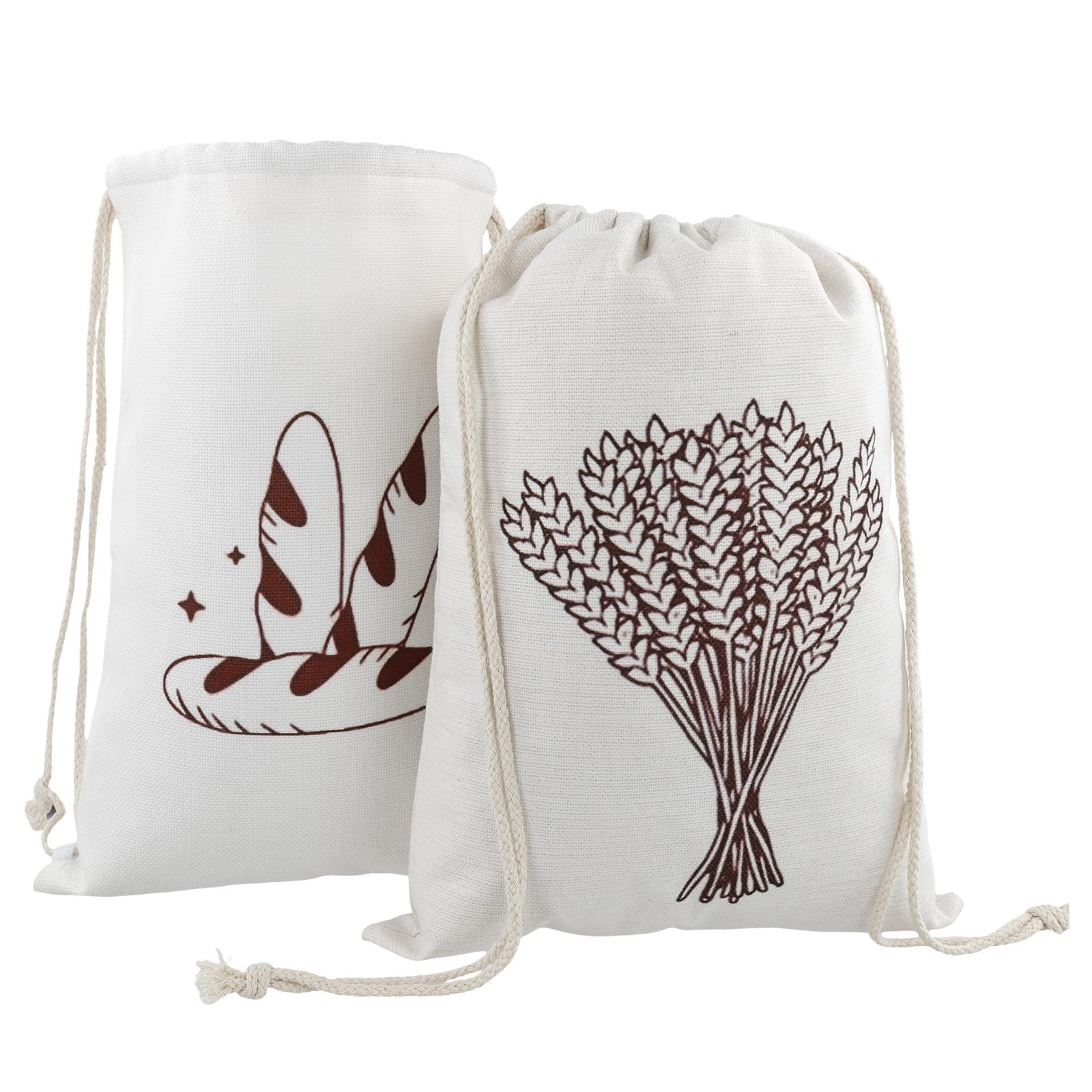 

2 шт. льняные мешочки для хлеба с завязками, домашний завтрак, еда, большая емкость, упаковка для хранения, гигиенический многоразовый контейнер, экономия