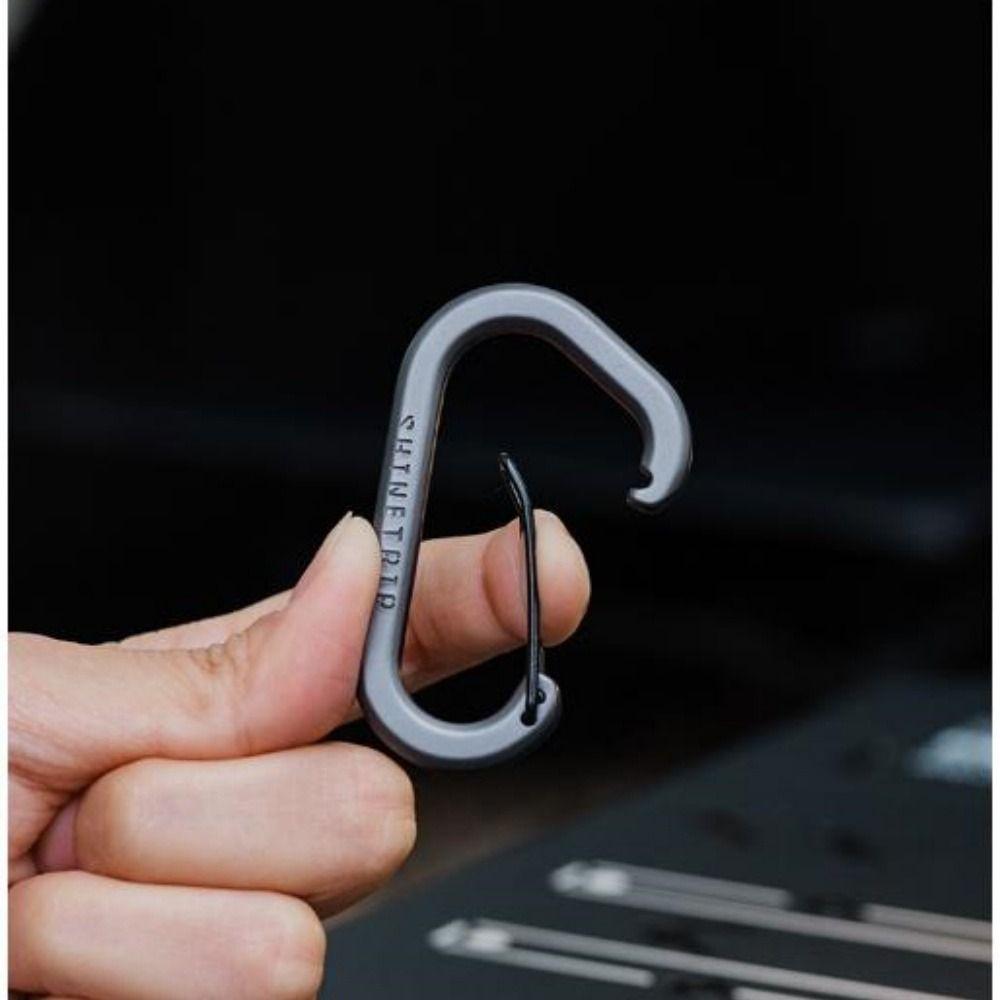 2pcs Stainless Steel Spring Snap Hook Safety Metal D-shaped Connection Buckle Carabiner Black/Grey Quick Release Diving Hook