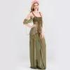 Cosplay Halloween costume, green forest magic butterfly flower fairy princess dress angel dress COS dress