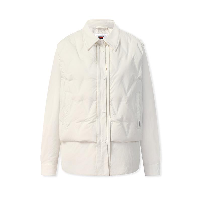 

Fila Белая Минималистичная Литературная Теплая Удобная Вязаная Двухпредметная Пуховая Куртка Женская Верхняя одежда F11W543903FWT S