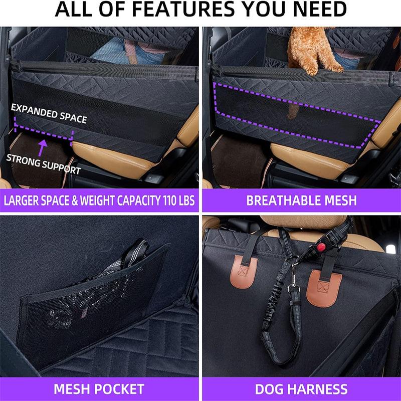 Pet Car Seat Mat: Reinforced Waterproof & Dirt-proof Dog/Cat Basket with Mesh