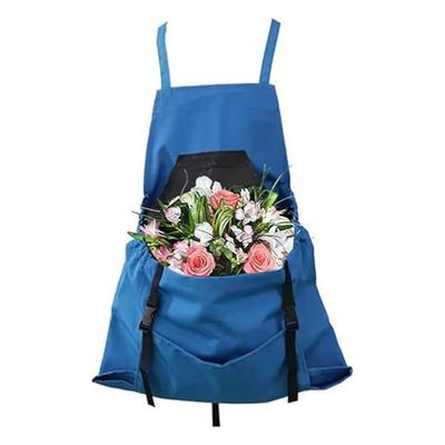 A84E-Waterproof Chest Pocket And Quick Release Harvest Pouch Versatile Gardening Apron Blue