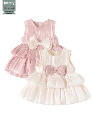Summer Baby Sleeveless Princess Dress & Jumpsuit Combo