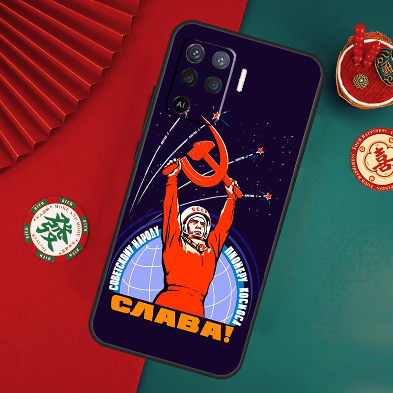 Red Soviet Union USSR Flag Case For Oppo A76 A16 A96 A17 A60 A40 A80 A98 A58 A78 A18 A38 A57 A74 A54 A94 A15 A5 A6 Pro