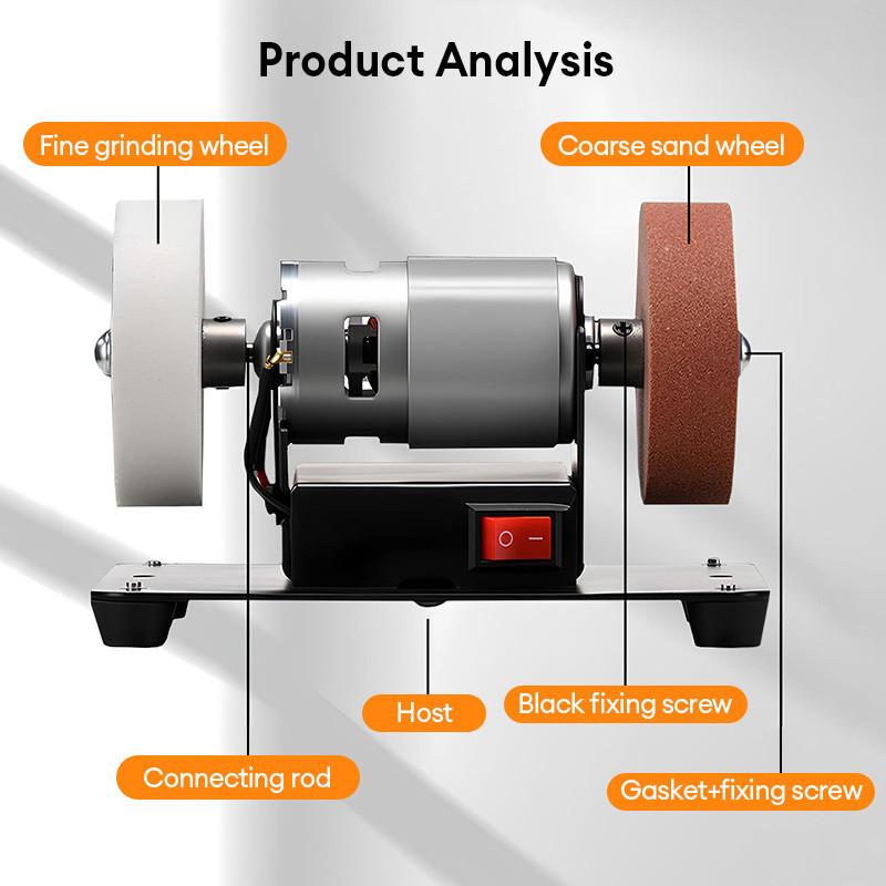 100W Double Grinder Grinding Disc Electric Small Grinding And Polishing Drilling Machine Sharpener