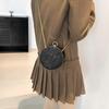 Women Chain Strap Messenger Bag Banquets Bag Crossbody Bag Korean Style Shoulder Bag Small Round Bag Cell Phone Purse Champagne