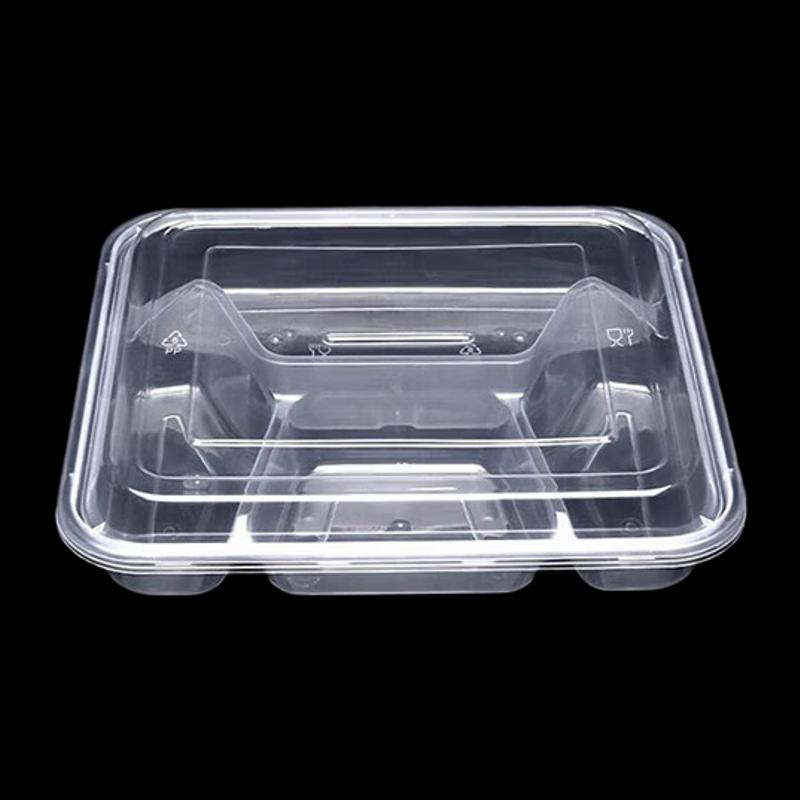 Disposable 4-Compartment Plastic Lunch Boxes