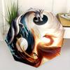 Yin Yang Dragon Phoenix Circular Art Print Wall DecorUmbrella, Portable 3-Fold Compact Umbrella for Men & Women Gift