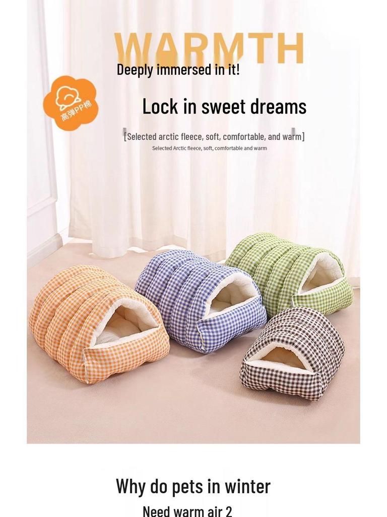 Four Seasons Enclosed Cat Bed: Cozy Winter Tent for Kittens