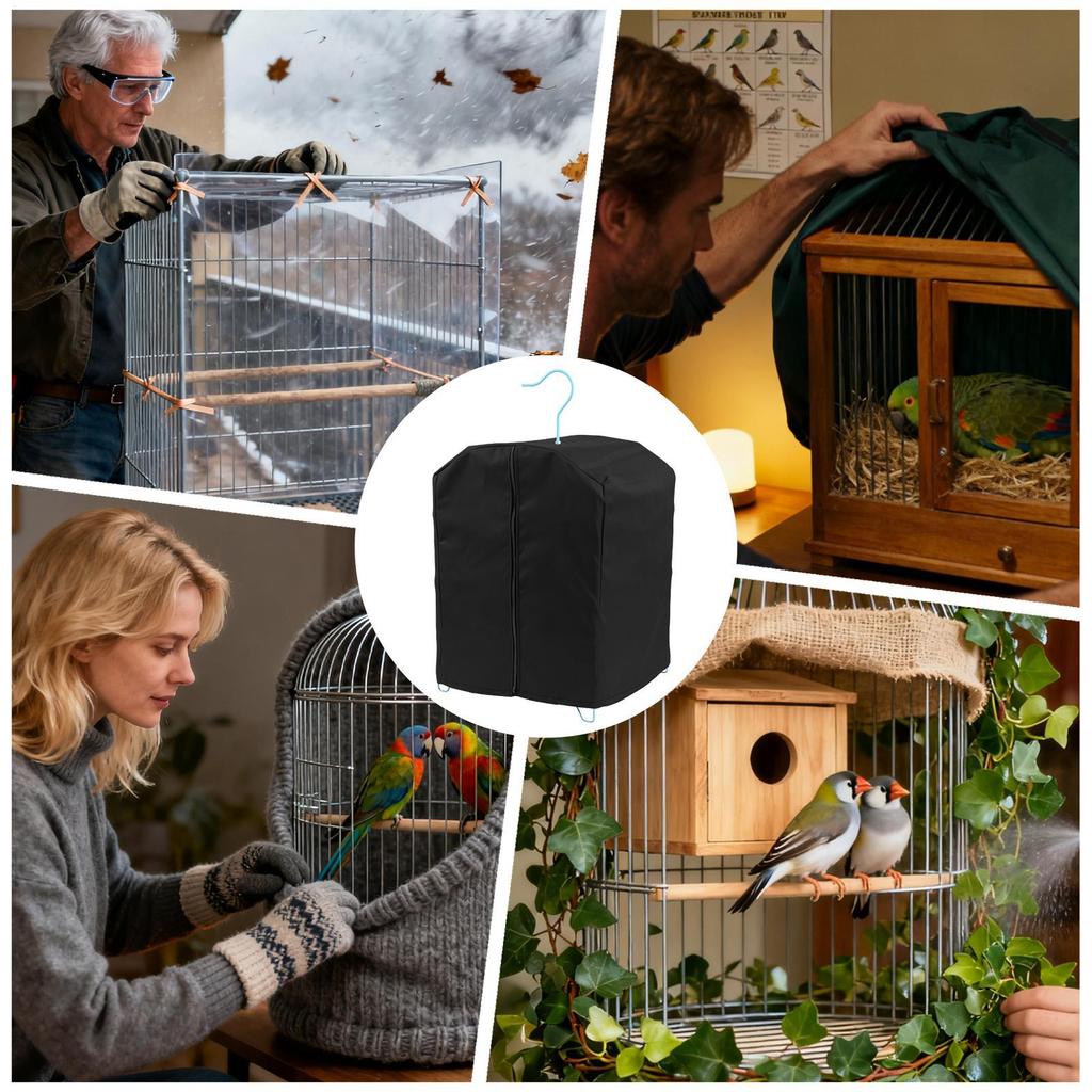 Vogelkooihoes Ademend Winddicht Met Rits Warme Hoes Papegaaienkooi Beschermhoes Voor Agapornissen Parkieten Konijn Ara