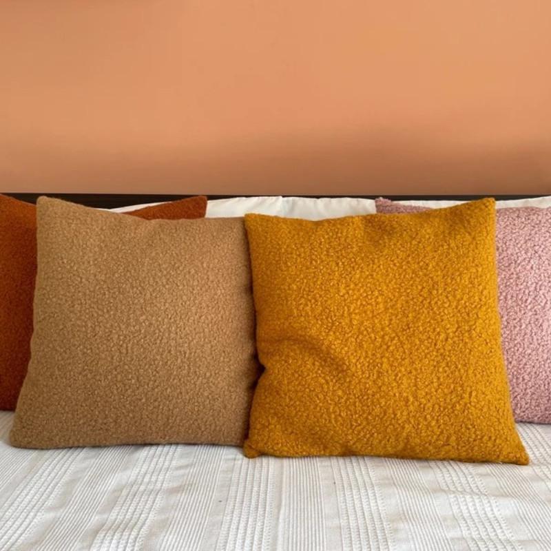 Plüsch-Kissenbezug, gemütlicher Kunstpelz-Kissenbezug für Sofa, Wohnzimmer, Auto, 45 x 45 cm, dekorative Kissen, nordische Heimdekoration, Kissenbezug