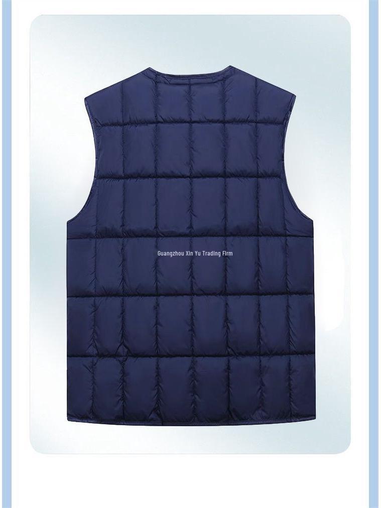 Men's Winter Fleece-Lined Vest: Thick, Multi-Pocket, Cold Protection Gilet for Middle-Aged and Elderly.