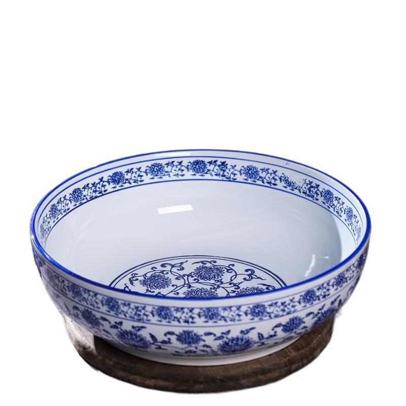 Nordic Blue and White Porcelain Large Multipurpose Bowl