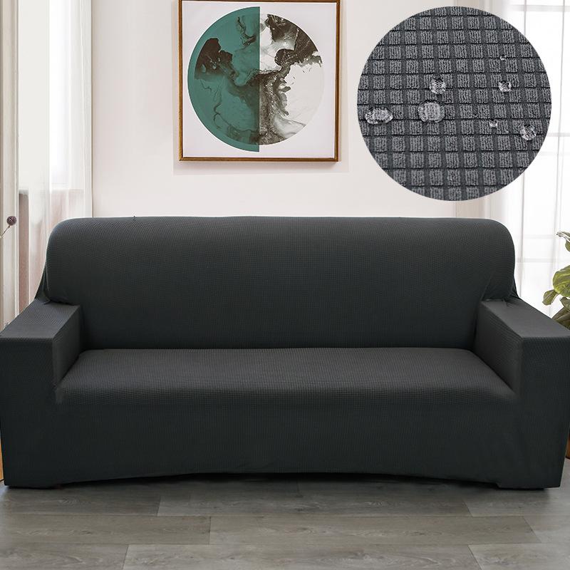 Waterproof Elastic Sofa Cover Cover Full Package Solid Color Thickened Corn Lint Polar Fleece Single and Double Three or Four People