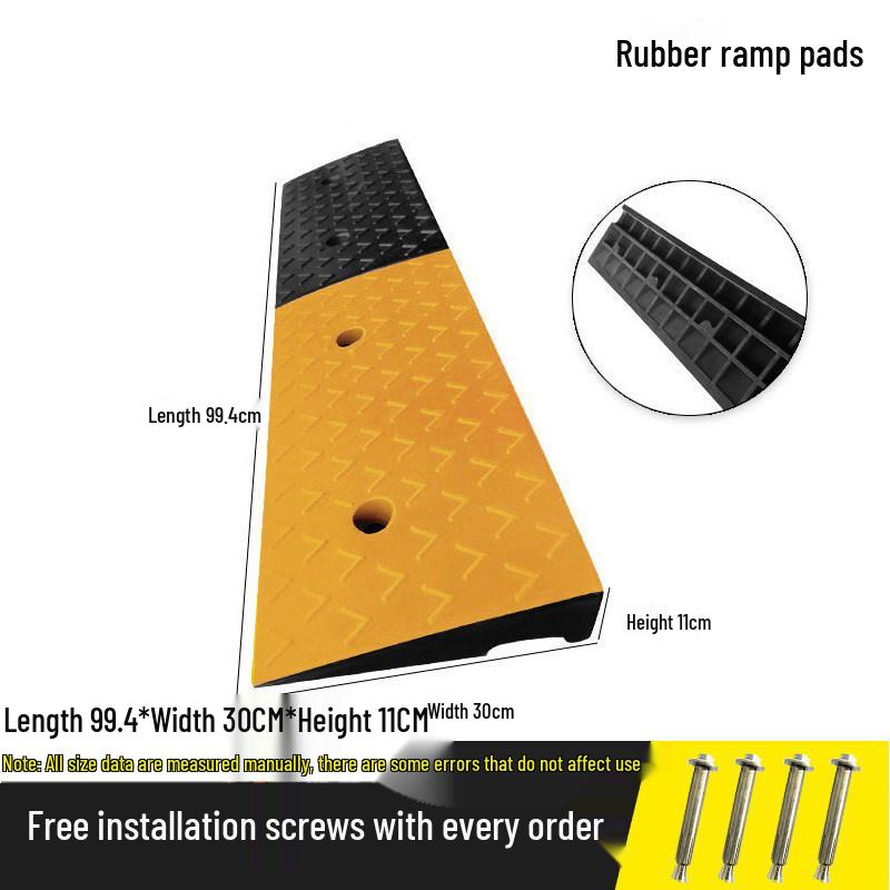 Car Curb Ramp: Plastic Step Pad for Sill, Edge, or Slope, Ideal for Uphill Climbing and Speed Bump Triangle Pad