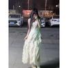 French fairy flower suspender dress pure desire temperament niche design feeling waist slim seaside vacation dress