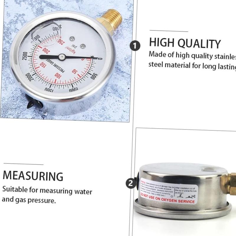 Oil Pressure Gauge Stainless Steel Construction for Water Gas Pressure Meters