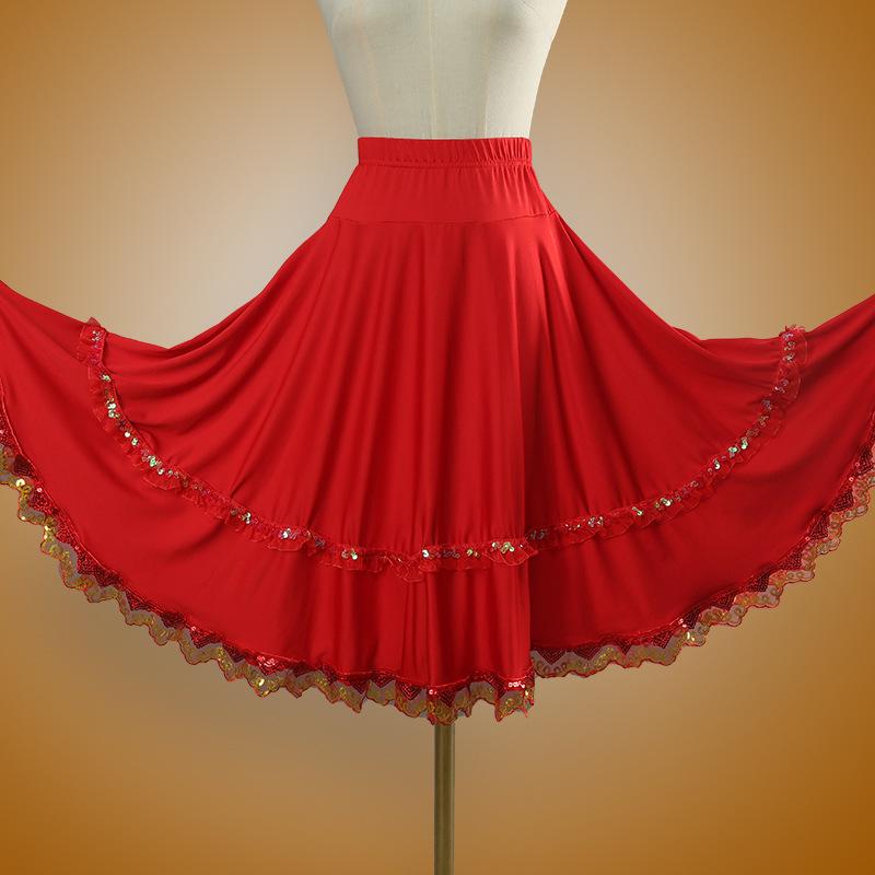 Square Dance Stage Costume: High Waist Ethnic Swing Skirt for Women (Adult, Spring/Summer)