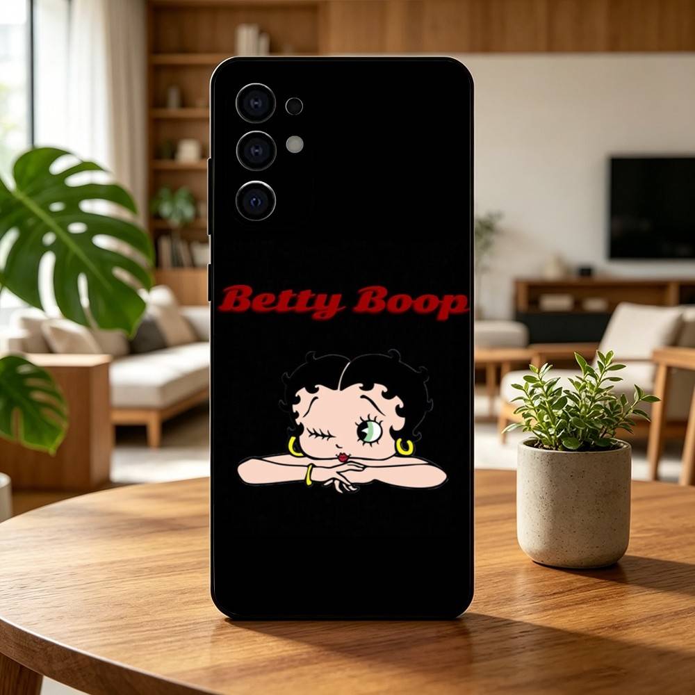 Classic Character B-Bettys Boops Gift Phone Case For Samsung S25,S24,S21,S22,S23,S30,Ultra,S20,Plus,Fe,Soft Silicone Black Cover