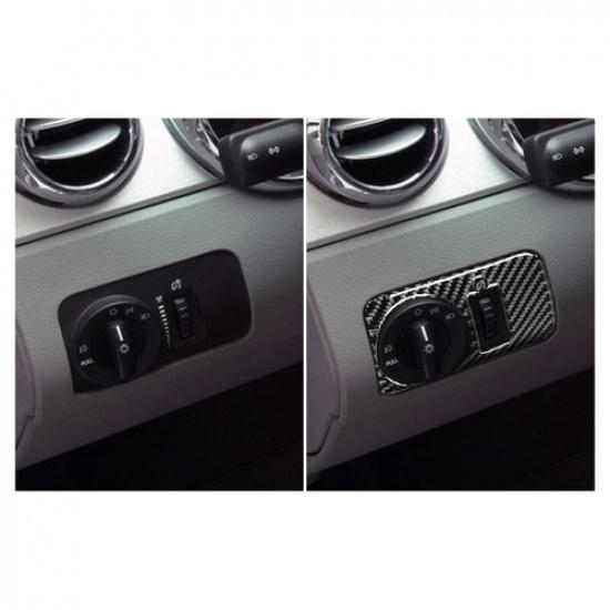 Carbon Fiber Headlight Switch Interior Cover Trim For Ford Mustang 2005-2008