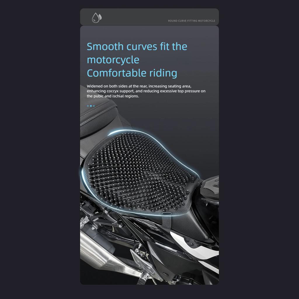 Shock Absorbing Silicone Motorcycle Seat Cover Waterproof Breathable Designs Seat Protector Suitable for Long Rides