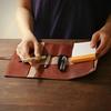 Wake Stationery Original Genuine Leather Pen Case Roll Type Tochigi Leather Made In Japan Red
