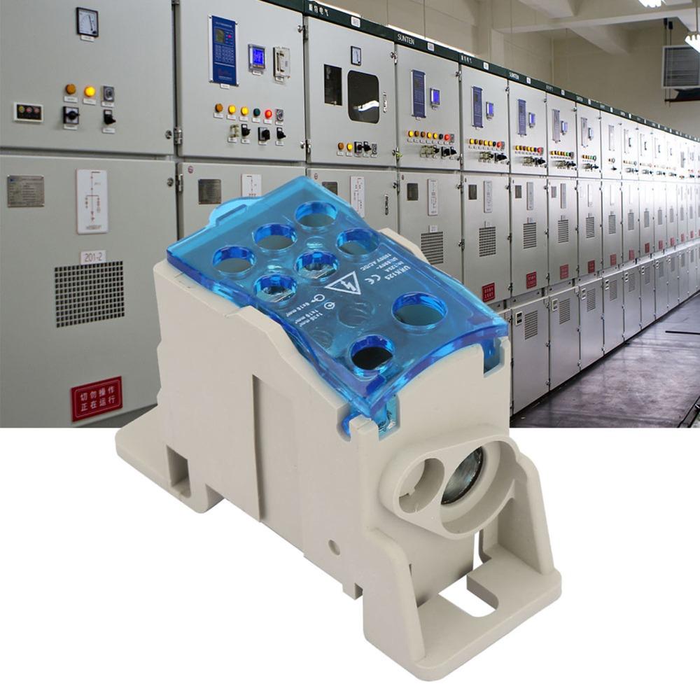 Brass Conductor Terminal Block Distribution Box Blue Junction Box  Power Distribution Cabinets