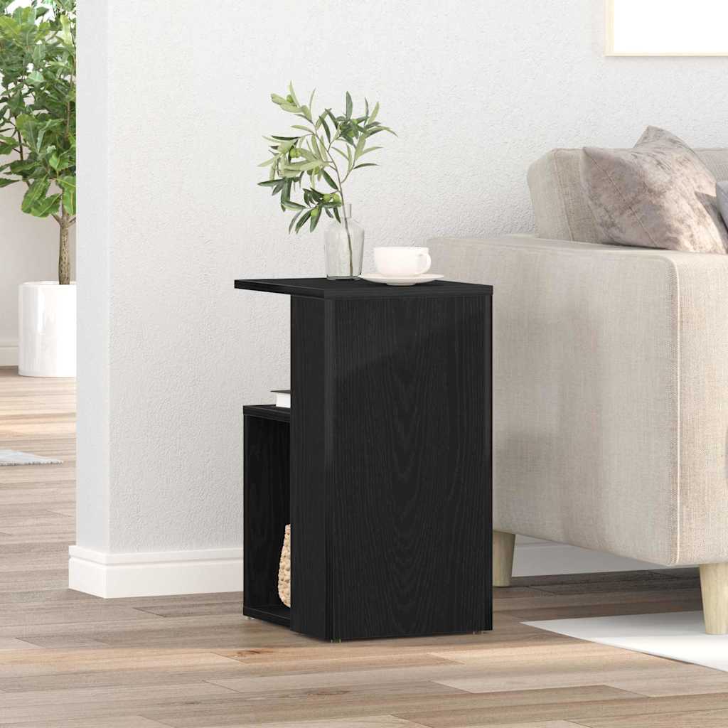 Side Table Black Oak Look 36 X 30 X 56 Cm