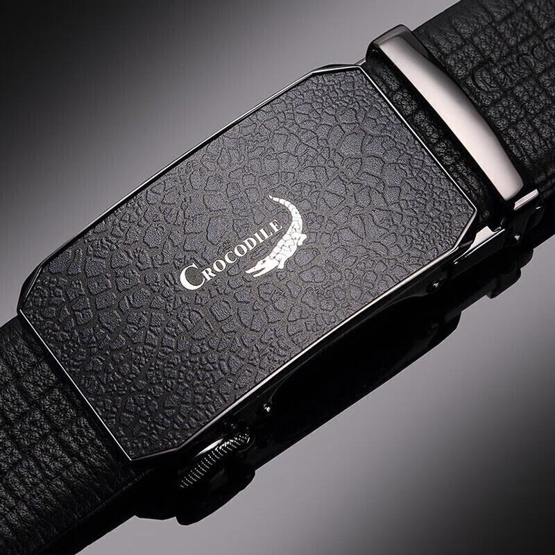 

Men s Automatic Buckle Crocodile Pattern Leather Belt 120-125cm (Trimmable)