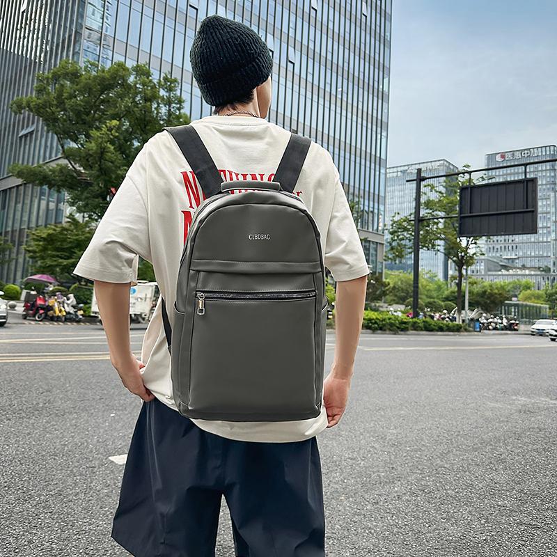 

Men s Business Backpack PU Short-distance Travel Backpack Large Capacity Computer Bag сірий