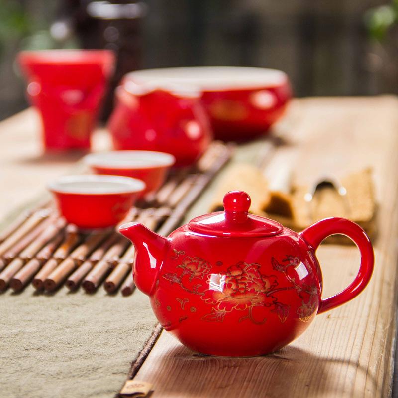 Kung Fu Tea pot,China's National Flower Peony Pattern Teapot Kettle,Coffee Tea Sets,Chinese Traditions  Flower Tea Pot Teaware