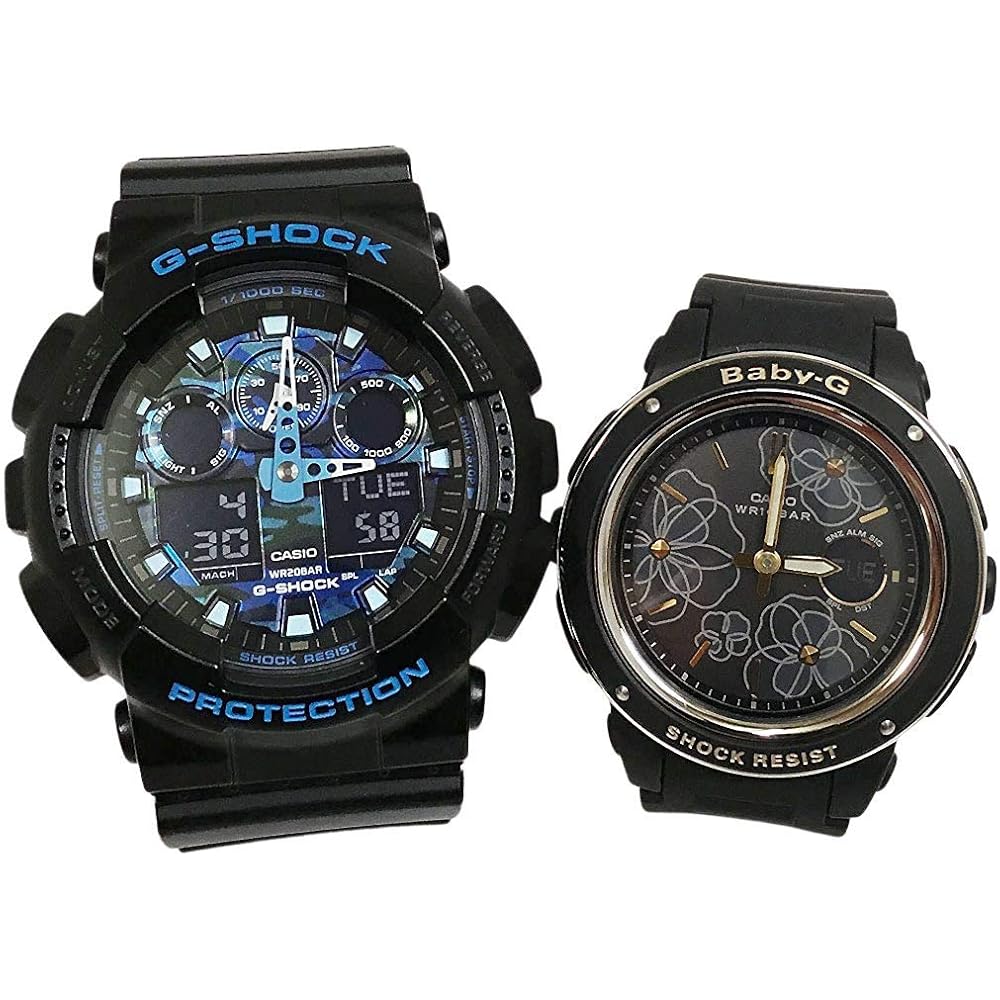 Casio G-Shock GA-100CB-1AJF & Baby-G BGA-150FL-1AJF Couple Watch Set with Original Pair Case