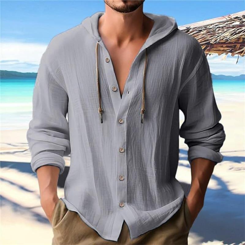 

New Spring and Summer Men s Hooded T-shirt In Solid Cotton XXXL хакі
