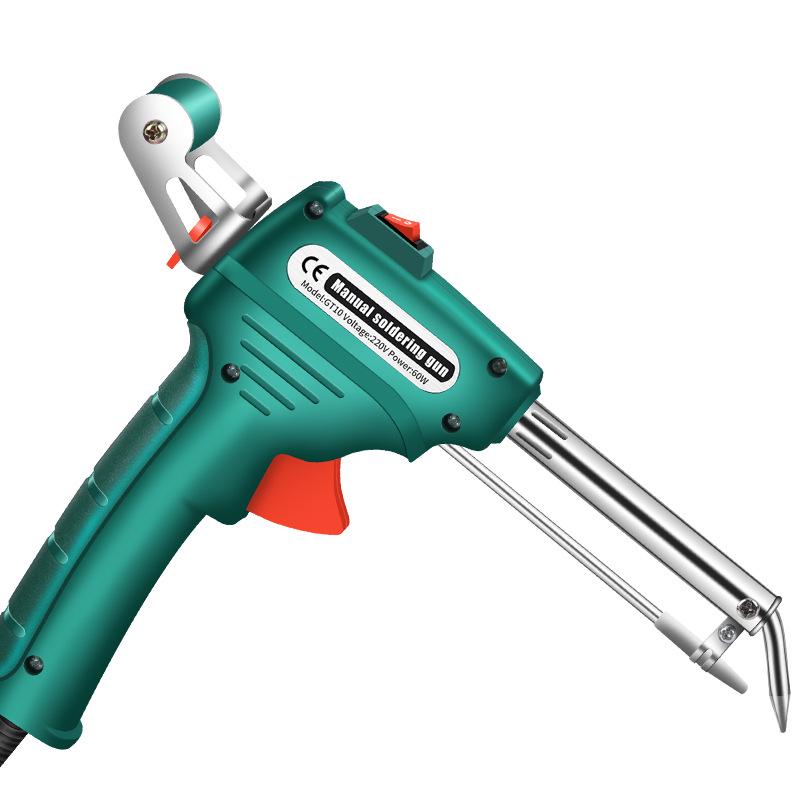 Handheld Portable 60W Electric Soldering Iron with Auto Solder Feed, US/EU Standard