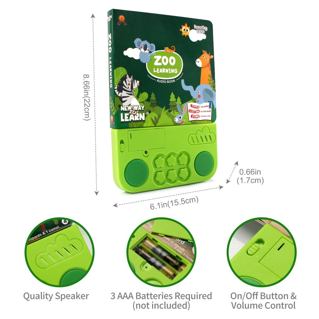 Elektronische Kinder-Hörbücher mit Melodie & Lichtern Schlagzeuggeräuschen Tieren Kognitive Bücher Interaktives Vorschul-Lernspielzeug