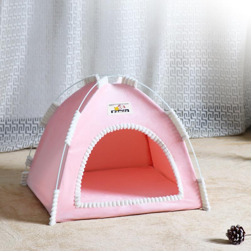 

INS Pet Tent Bed Cats House Supplies Products Accessories Warm Cushions Furniture Sofa Basket Beds Winter Clamshell Kitten Tents Cat S-36x36x28cm