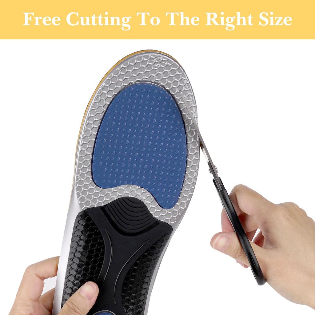 Linkidea Arch Support Shoe 2 Replacement Shoe Inserts with Shock Absorption for Salomon 5 PRO and Ride 5 Insoles, Pairs, Trail, 3D, (US Men's 8-9 /