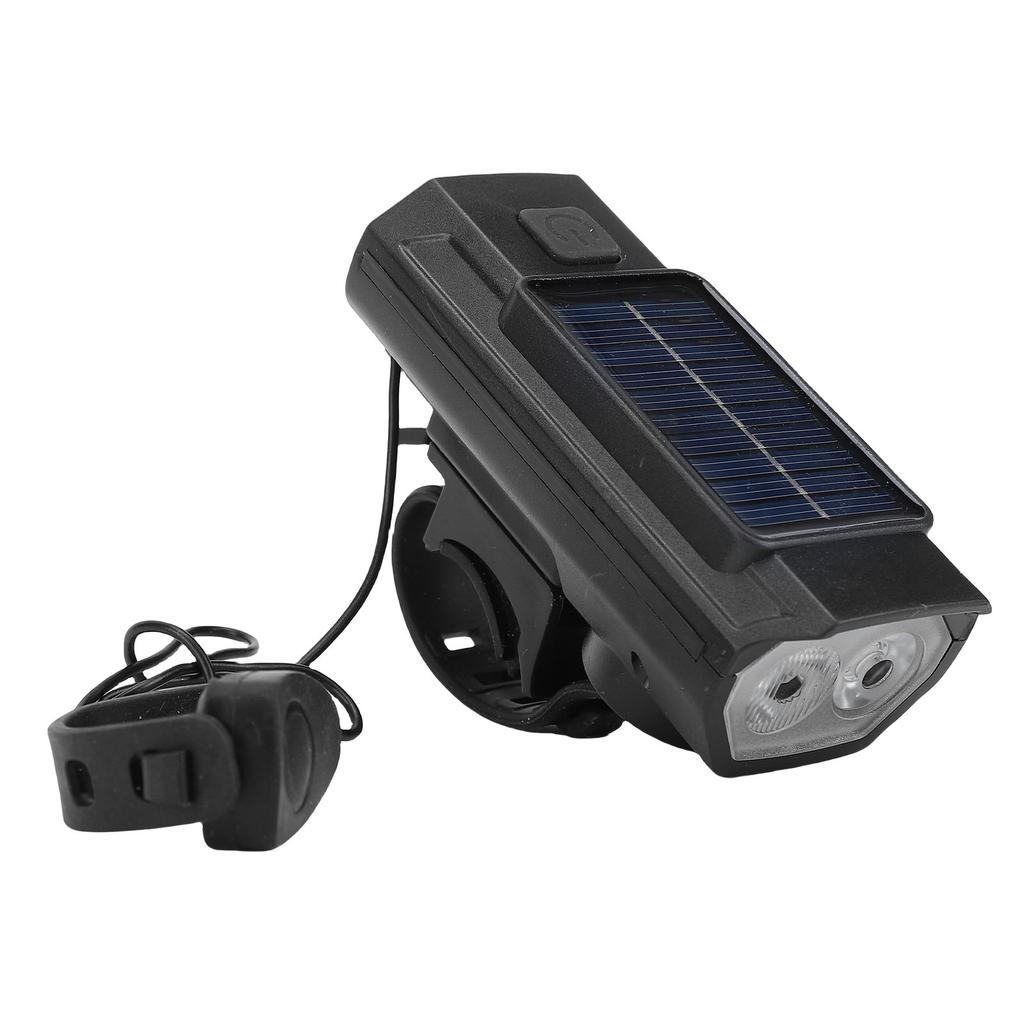 Luce Bici Solare Impermeabile Anti Alta Luminosità Integrata Tromba Bici Solare Luce Anteriore per Ciclismo Notturno