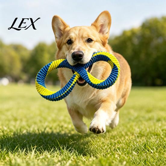 Exercise Toys for Pet Dogs Dog Tug Toy, Nylon 8-Shaped Chew Interactive Teeth Cleaning Training Rope Aggressive Chewers, Outdoor Training, of