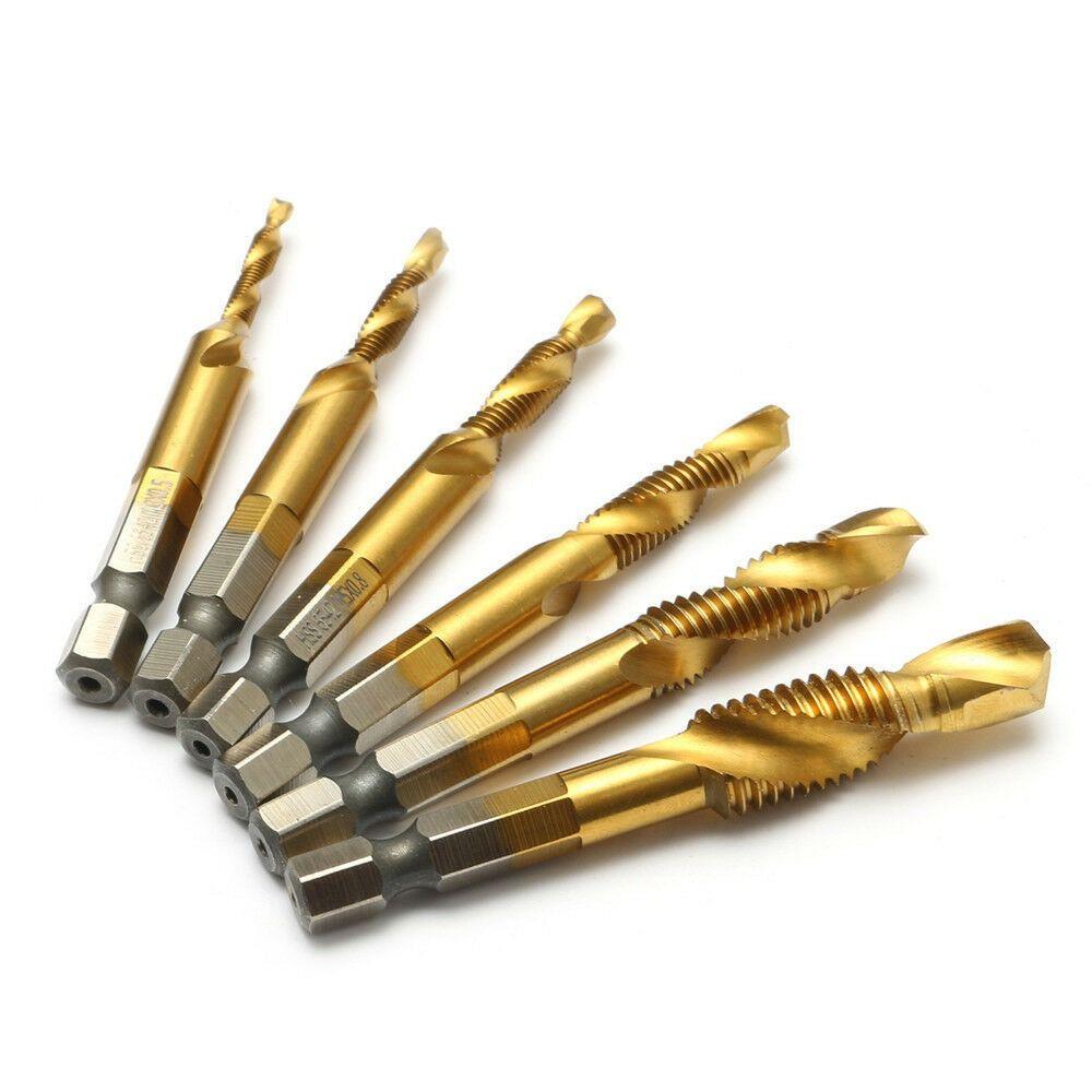 Bit Tap Drill Bits Screw Machine Tap Drill Bit Hex Shank Titanium Plated Shank Tap Drill Bits