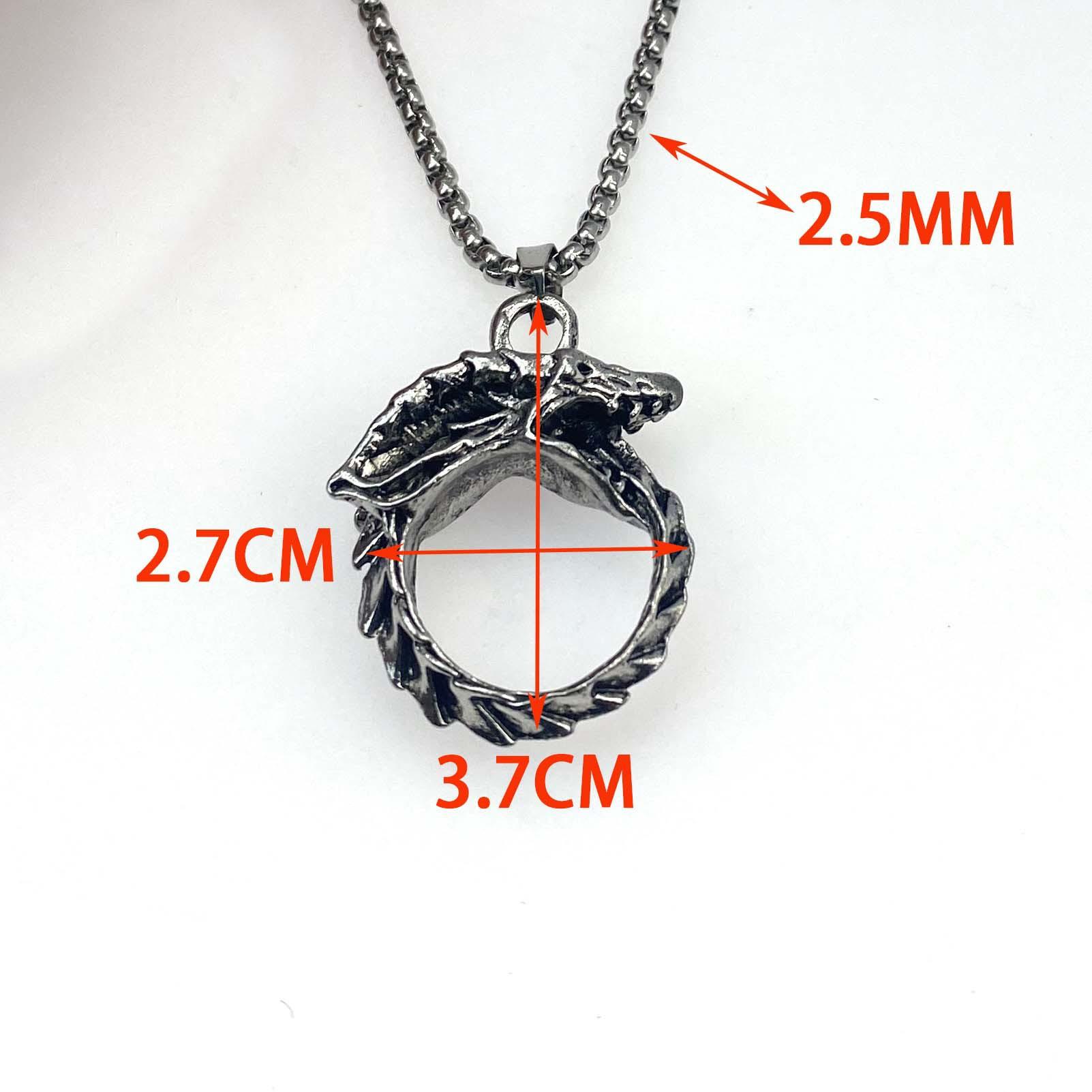 

Ожерелье из титановой стали Уроборос Мужская подвеска Доминирующий Хип-хоп украшение Винтажная цепочка для свитера