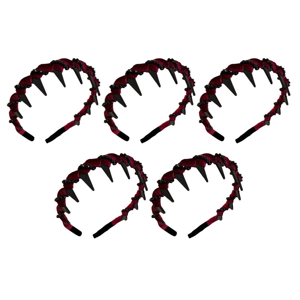 Artificial Pearl Hairband Diamond-Studded Wavy Headband Vintage Hairs Bands Women Hair Accessories