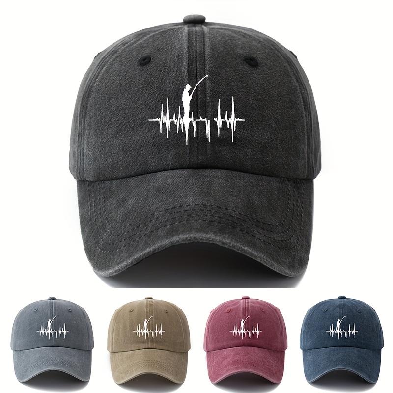 Printed fishing pattern curved eave outdoor sun protection lightweight duckbill cap casual baseball cap suitable for vacation
