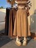 2025 Korean Style Women's High Waist Corduroy A-line Skirt – Autumn/Winter Retro Long Skirt with Large Hem and Slimming Fit