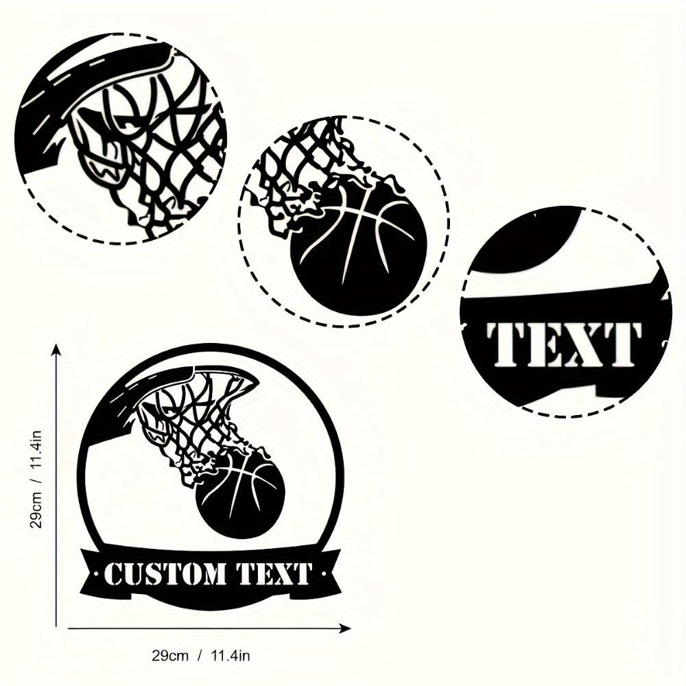 Metal Wall Sign Basketball Player Silhouette Personalized Sports Decor Durable Easy Hang